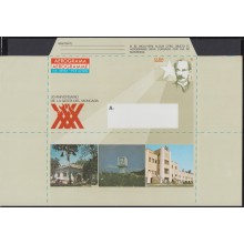 1983-EP-181 CUBA 1983 (LG1430) UNFOLDED POSTAL STATIONERY AEROGRAMME JOSE MARTI, MONCADA BARRACK, 30 ANIV ASALTO CUARTEL