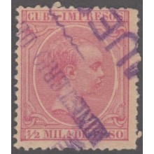 1894-82 CUBA SPAIN ESPAÑA. 1894. ALFONSO XIII. 1/2 ml MUESTRAS PROOF. IMPRESOS, NEWSPAPER.