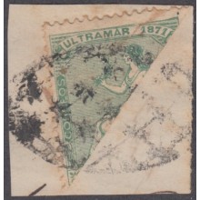1871-86 CUBA SPAIN ESPAÑA. 1871. REPUBLICA. 10c BICEPTO SOBRE FRAGMENTO.