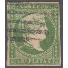 1857-230 CUBA SPAIN ESPAÑA. 1857. ISABEL II. 1r FALSO POSTAL USADO. POSTAL FORGERY.