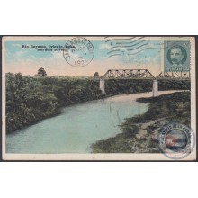 POS-1017 CUBA POSTCARD. 1924. BAYAMO RIVER AND BRIDGES. PUNTE RIO BAYAMO TO DOS CAMINOS, ORIENTE.