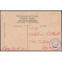 POS-1012 CUBA POSTCARD. 1908. CENTRO DE DEPENDIENTES DE LA HABANA.