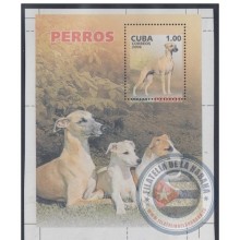 2006.124 CUBA 2006 MNH IMPERFORATED PROOF SPECIAL SHEET. PERROS. DOG. WHIPPET. PERFORATION ERROR.