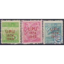 1950-211 CUBA REPUBLICA. 1950. Ed.436-38. UPU, PROPAGANDA DEL TABACO, TOBACCO. MNH.