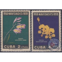 1958-337 CUBA REPUBLICA. 1958. Ed.777-78. NAVIDADES CHRISTMAS, FLORES, FLOWER, ORCHILD, ORQUIDEAS. MNH.