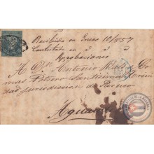 1855-H-140 CUBA SPAIN. ANTILLAS. 1855. ISABEL II. Ant.1. CARTA PRIVADA DE LA HABANA A AGUACATE. ENERO 1857.