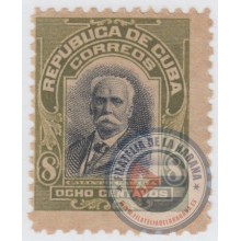 1911-140 CUBA REPUBLICA. 1911. PATRIOTAS. 8c CALIXTO GARCIA. GOMA ORIGINAL.