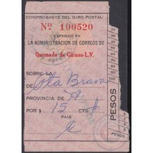 1954-H-85 CUBA REPUBLICA. 1954. 10c PATRIOTAS ESTRADA PALAMA. GIRO POSTAL TELEGRAFICO. QUEMADO DE GUINES. 1957.
