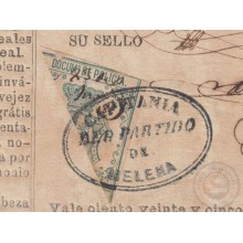 POL-73 CUBA (LG1531) SPAIN ANT. FREE SLAVE SLAVERY CEDULA + REVENUE POLICE BICEPTO 1869