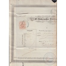 POL-75 CUBA (LG1533) SPAIN ANT.OLD PASSPORT TO SPAIN ANT. 1873 + REVENUE POLICE 7 PTAS.
