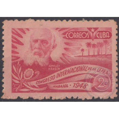 1948-231 CUBA REPUBLICA. 1948. Ed.398. CONGRESO LEPRA. LEPPER HANSEN MEDICINE MNH.