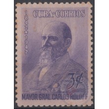 1944-103 CUBA REPUBLICA. 1944. Ed.374. MAYOR GENERAL CARLOS ROLOFF POLAND POLONIA. MANCHAS.