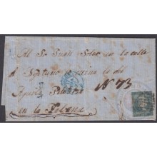 PREFI-689 SPAIN ESPAÑA COVER TO CUBA. 1857. MEDIO REAL DEL CAPÌTAN. 1r PLIEGE DE IMPRESION.