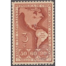 1944-105 CUBA REPUBLICA. 1944. Ed.375. CENT PRIMER SELLO BRAZIL BRASIL. MNH.
