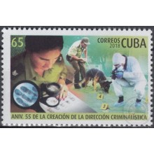 2018.106 CUBA MNH 2018. ANIV DIRECCION CRIMINALISTICA, POLICE CSI, DOG.
