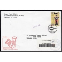 2007-FDC-103 CUBA FDC 2007. REGISTERED COVER TO SPAIN. 45 ANIV CONJUNTO FOLKLORICO NACIONAL, RELIGION, CHANGO, DANCE.