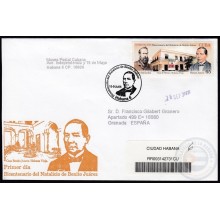 2006-FDC-124 CUBA FDC 2006. REGISTERED COVER TO SPAIN. MEXICO HOUSE BENITO JUAREZ, PEDRO SANTACILIA.
