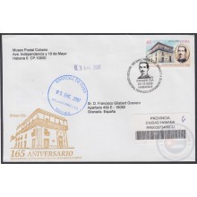 2006-FDC-108 CUBA FDC 2006. REGISTERED COVER TO SPAIN. 165 ANIV NACIMIENTO MAYOR GENERAL IGNACIO AGRAMONTE,