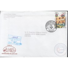 2000-FDC-42 CUBA FDC 2000. REGISTERED COVER TO SPAIN. 40 ANIV CDR.
