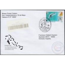 2014-FDC-109 CUBA FDC 2014. REGISTERED COVER TO SPAIN. DIPLOMATIC RELATIONSHIP BAHAMAS, MARLIN, FISH