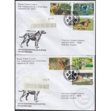2014-FDC-108 CUBA FDC 2014. REGISTERED COVER TO SPAIN. PHILATELIC EXPO PHILAKOREA, COREA, DOG, PERROS, KOREA.