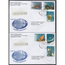 2014-FDC-107 CUBA FDC 2014. REGISTERED COVER TO SPAIN. FAUNA MARINA, FISH, TORTUGA, TORTLE, OCTOPUS, PULPO.