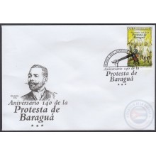 2018-FDC-15 CUBA 2018. MNH. 140 ANIV PROTESTA DE BARAGUA, INDEPENDENCE WAR ANTONIO MACEO.