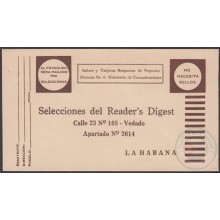 1958-EP-26 CUBA REPUBLICA. NO REQUIERE FRANQUEO. SELECCIONES READER´S DIGEST. PRIVATE POSTAL STATIONERY.
