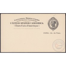 1899-EP-228 CUBA US OCCUPATION. 1899. Ed.40. 2c POSTAL STATIONERY. ROTURA DEL ORNAMENTO SUPERIOR.