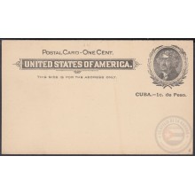 1899-EP-225 CUBA US OCCUPATION. 1899. Ed.39. 1c JEFFERSON UNUSED POSTAL STATIONERY.