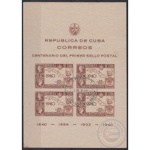 1940-278 CUBA REPUBLICA. 1940. Ed.343. HF CENT PENNY BLACK ROWLAND HILL. USED.