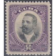 1910-168 CUBA REPUBLICA. 1910. 50c PATRIOTAS. ANTONIO MACEO. MNH.