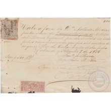 REC-52 CUBA SPAIN ESPAÑA (LG1631) RECIBOS + GIROS REVENUE 1876. SUGAR MILLS FLOR DE CUBA INVOICE.
