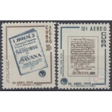 1959.101 CUBA. 1959. Ed.781-82. MNH. LIBRONES, DIA DEL SELLO, STAMPS DAY