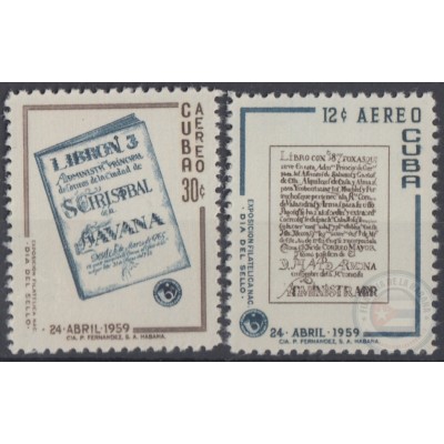 1959.101 CUBA. 1959. Ed.781-82. MNH. LIBRONES, DIA DEL SELLO, STAMPS DAY