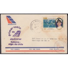1971-PV-7 CUBA FIRST FLIGHT. JUN 6 1971. COVER HABANA – SANTIAGO DE CHILE.