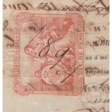 IMP-78 CUBA SPAIN (LG1711) 1893 MILITAR CERTIFICATE + POLIZA REVENUE, RARE