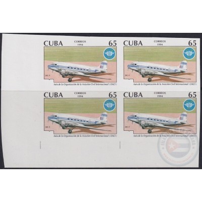1994.272 CUBA MNH 1994 50c Ed.3946 50 ANIV OACI AVION AIRPLANE. ERROR WITHOUT “50” IMPERFORATED PROOF.