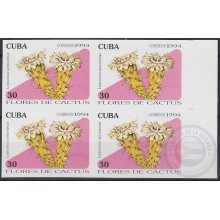 1994.268 CUBA MNH 1994 30c Ed.3925 FLORES DE CACTUS FLOWERS IMPERFORATED PROOF ERROR.