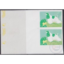 1994.263 CUBA MNH 1994 20c Ed.3931 PERROS DOG COCKER SPANIEL IMPERFORATED PROOF ERROR WITHOUT COLOR.
