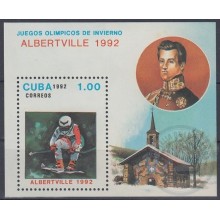 1992.4 CUBA 1992 MNH Ed.3705 HF WINTER OLYMPIC GAMES ALBERTVILLE PATINAJE SKI.