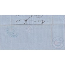 PREFI-718 CUBA SPAIN 1873 STAMPLESS MARITIME MAIL TO US FORWARDED AGENT J. MARQUETTE y Co HABANA.