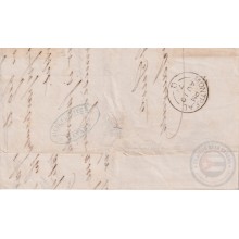 PREFI-714 CUBA SPAIN 1871 STAMPLESS MARITIME MAIL TO MONTREAL CANADA FORWARDED AGENT NIESSE FUENTES HABANA.