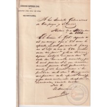 TELEG-279 CUBA SPAIN (LG1724) TELEGRAMA 1864 PERSECUSION DE ALIJOS ESCLAVOS SLAVE SLAVERY CIENFUEGOS.