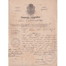 TELEG-280 CUBA SPAIN (LG1725) TELEGRAMA 1864 PERSECUSION DE ALIJOS ESCLAVOS SLAVE SLAVERY CUMANAYAGUA PIG BAY