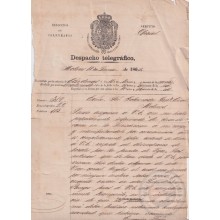 TELEG-281 CUBA SPAIN (LG1720) TELEGRAMA 1864 PERSECUSION DE ALIJOS ESCLAVOS SLAVE SLAVERY.