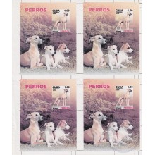 2006.524 CUBA (LG1748) MNH 2006 IMPERFORATED PROOF BLOCK 4 SHEET DOG PERROS WHIPPET.