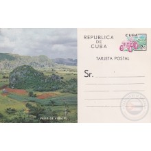 1961-EP-26 CUBA 1961 HABILITADO 2c POSTAL STATIONERY VALLE DE VIÑALES. UNUSED.