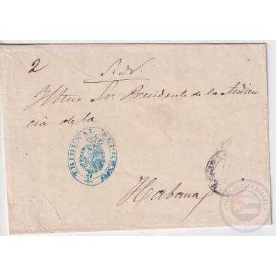 1896-H-12 SPAIN TRIBUNAL SUPREMO OFFICIAL COVER TO HABANA.