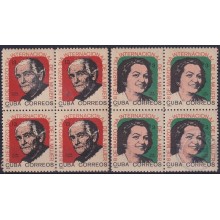 1965.141 CUBA 1965. Ed.1171-72. DIA INTERNACIONAL DE LA MUJER. WOMAN DAY. BLOCK 4. LIGERAS MANCHAS